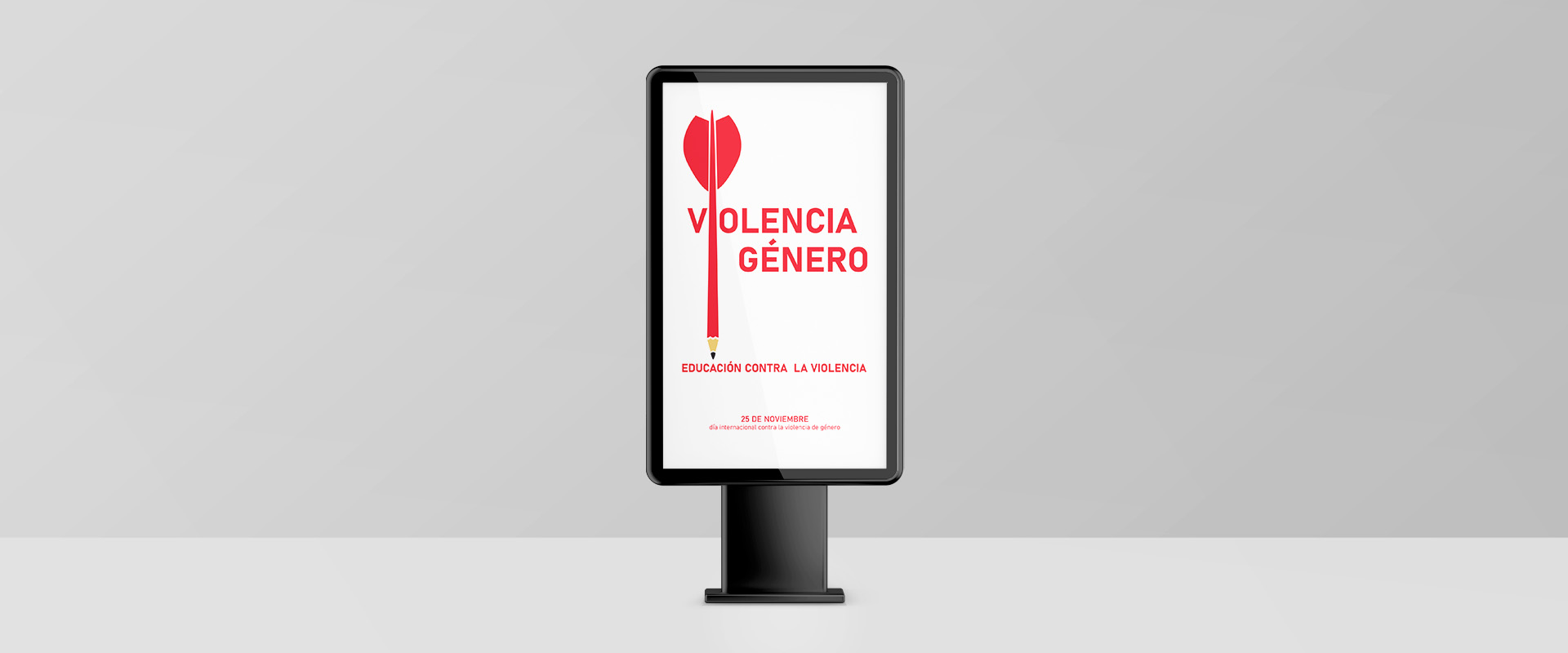 Mock up que muestra un mupin con el cartel realizado contra la violencia de género